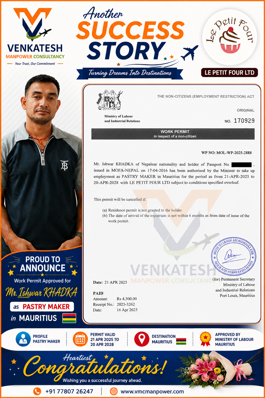 Ishwar Khadka-Pastry Maker - Mauritius