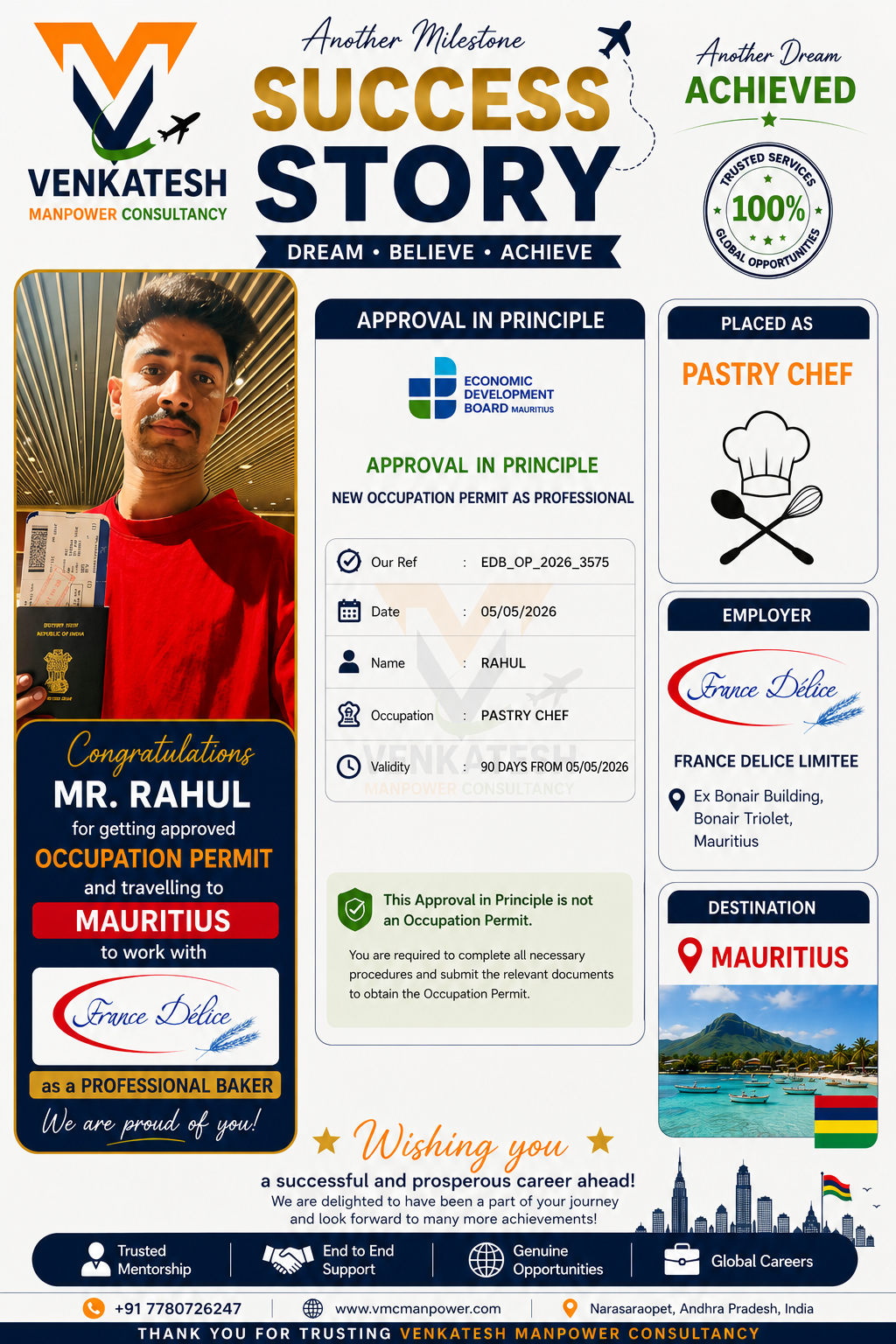 Rahul-Pastry Chef - Mauritius