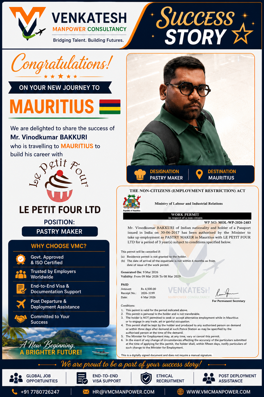 Vinodkumar Bakkuri-Pastry Maker - Mauritius