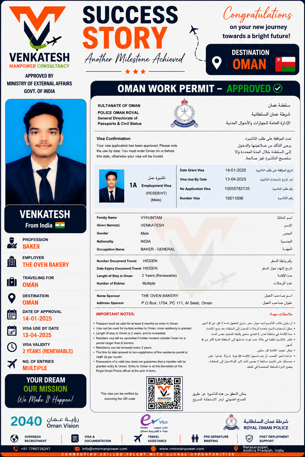 Vykuntam Venkatesh-Baker - Oman